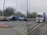 Chełm. Zderzenie osobówki z ciężarówką na al. Przyjaźni