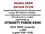 Otwarty Pobór Krwi w ZSEiM w Chełmie