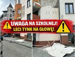 Tynk odpada ze ściany - niebezpiecznie w centrum Chełma
