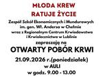 Otwarty pobór krwi w Chełmie już 21 września